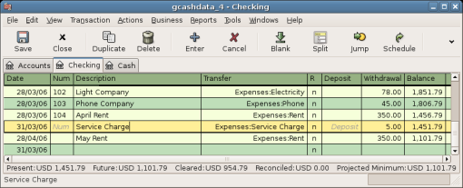 The Checking Account With Service Charge