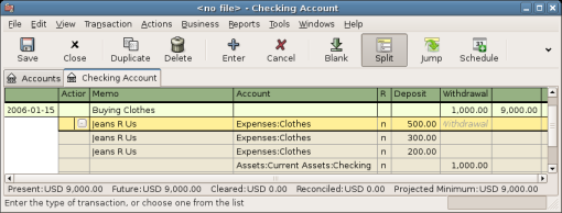 Purchase Of 3 Jeans In Assets:Checking